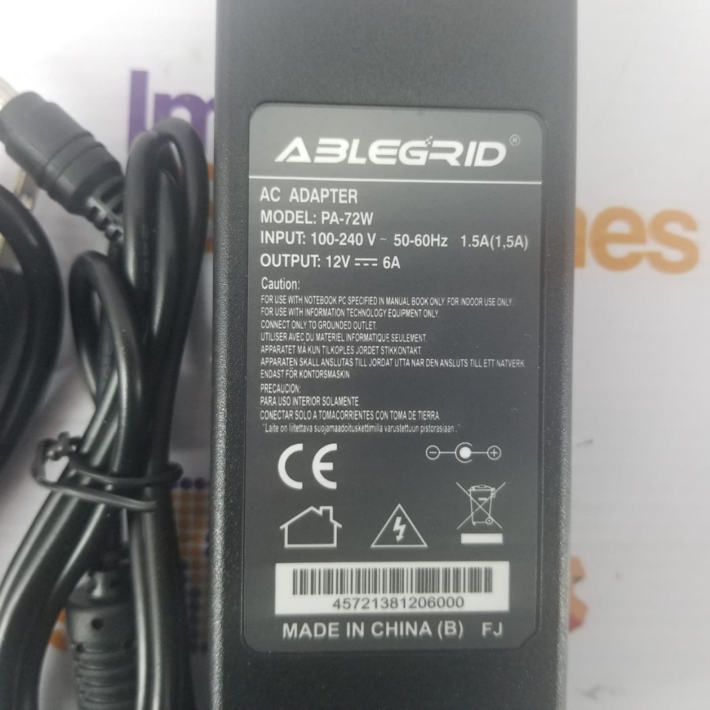 ABLEGRID CARGADOR PA-72W