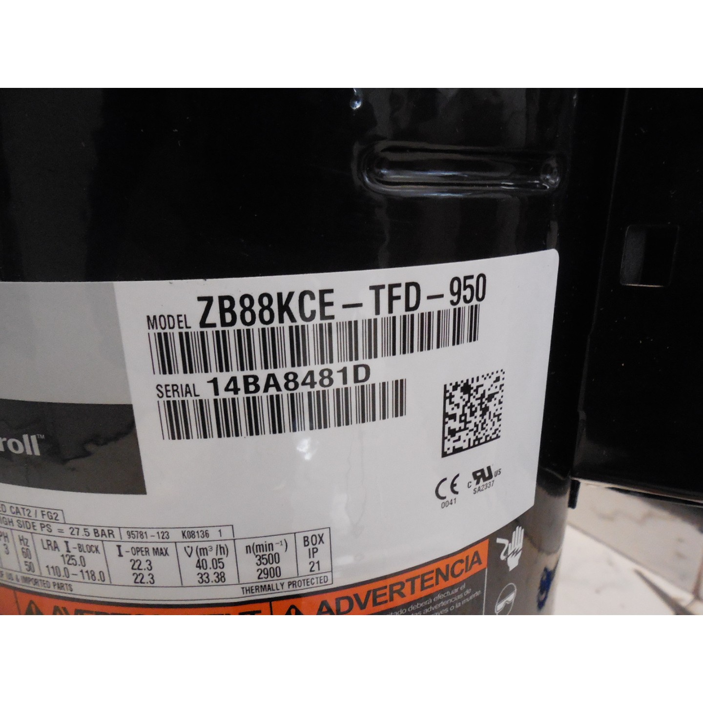 EMERSON ZB88KC-TFD COMPRESOR