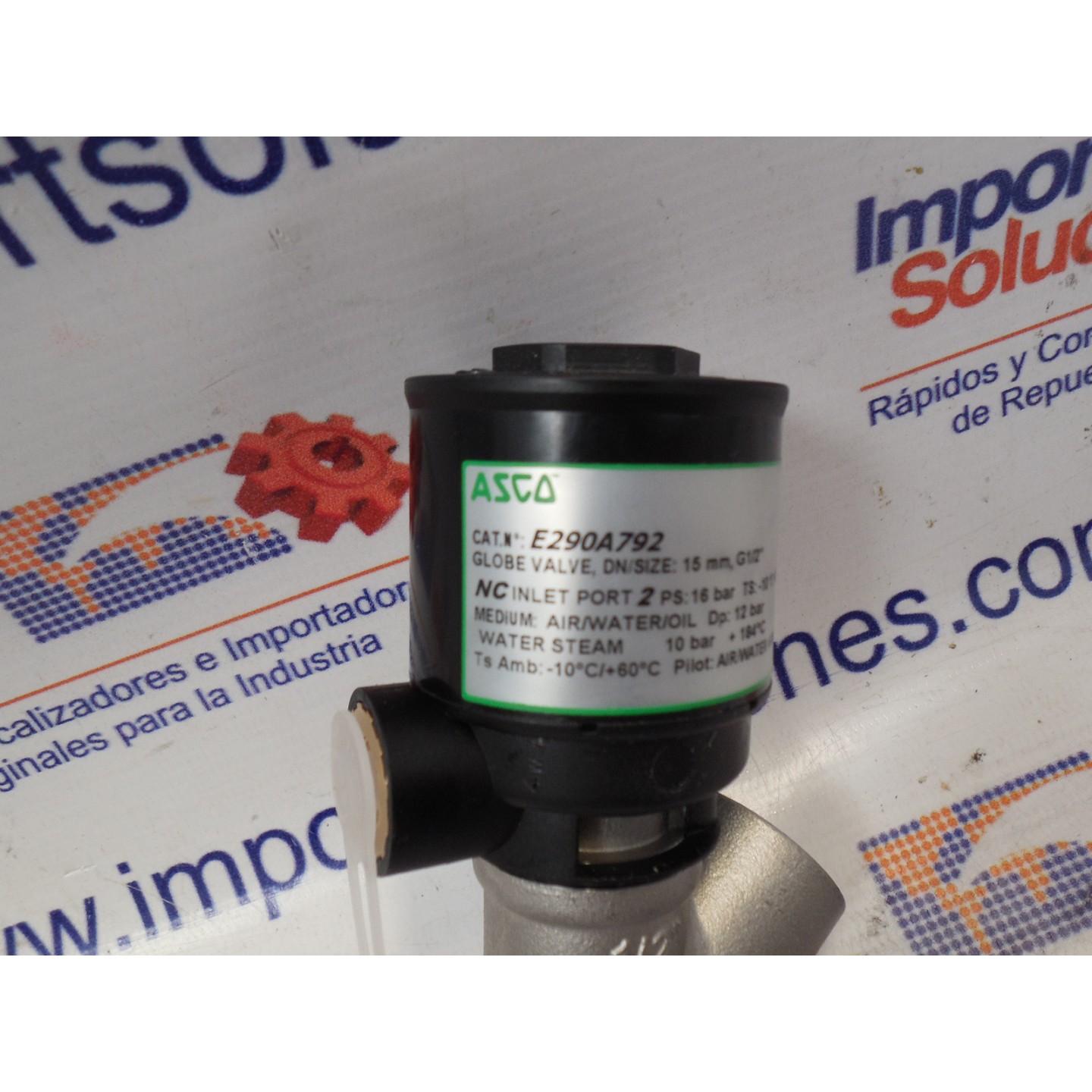 VALVULA PISTON INOX 1/2" NPT 32 MM