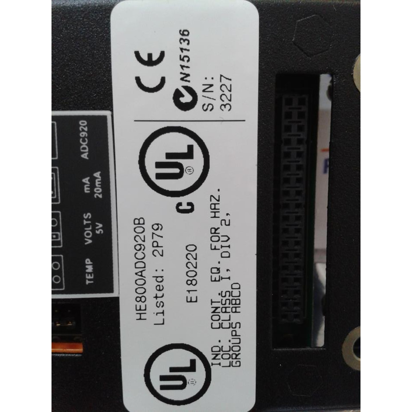 TARJETA PARA PLC HORNER APG P/N HE800ADC920B