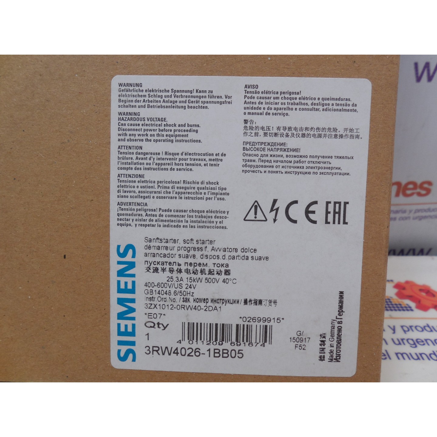 SIEMENS 3RW44026-1BB05 IND.MATERIALES
