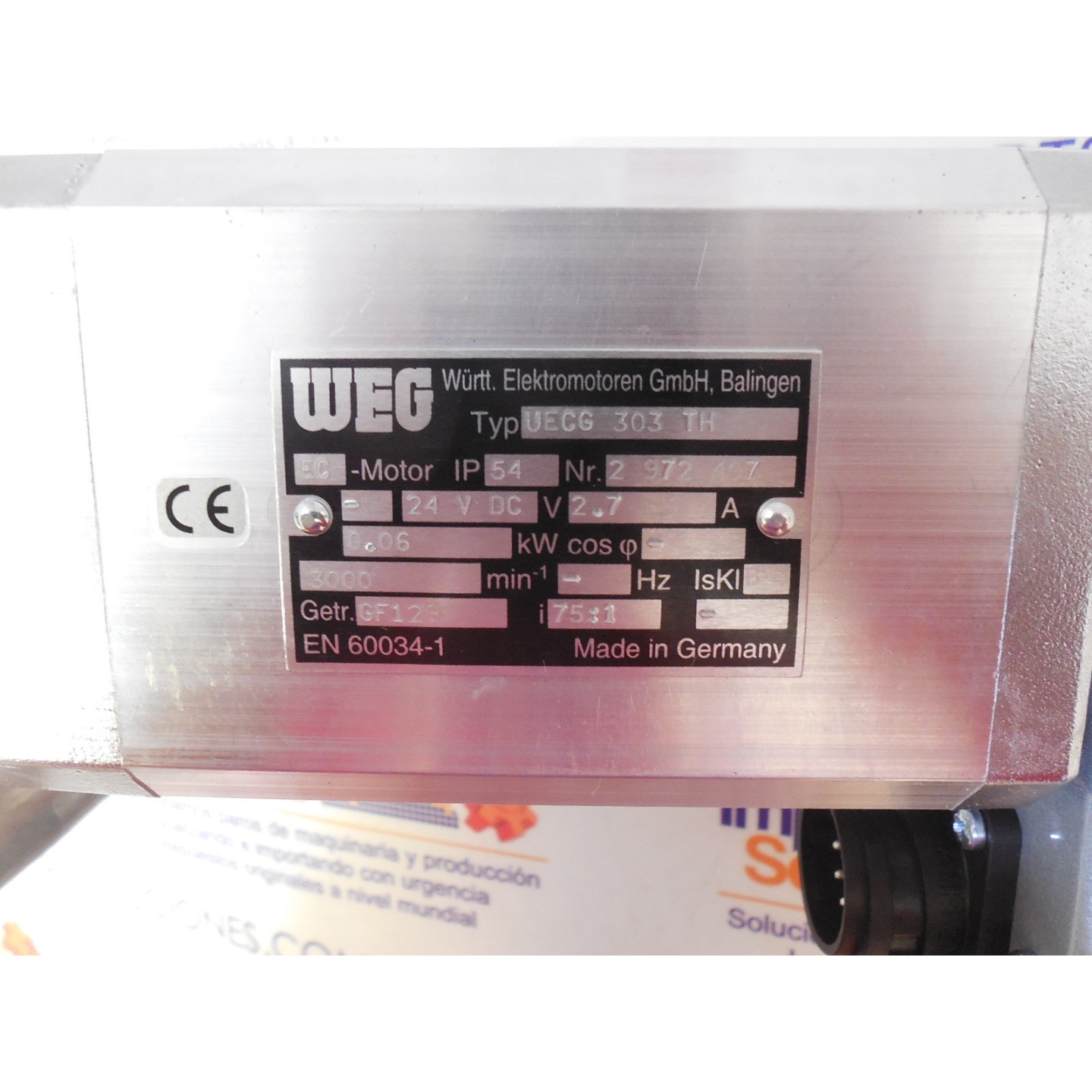 WEG UECG-303TH MOTOR IND. PLASTICOS Y CAUCHOS