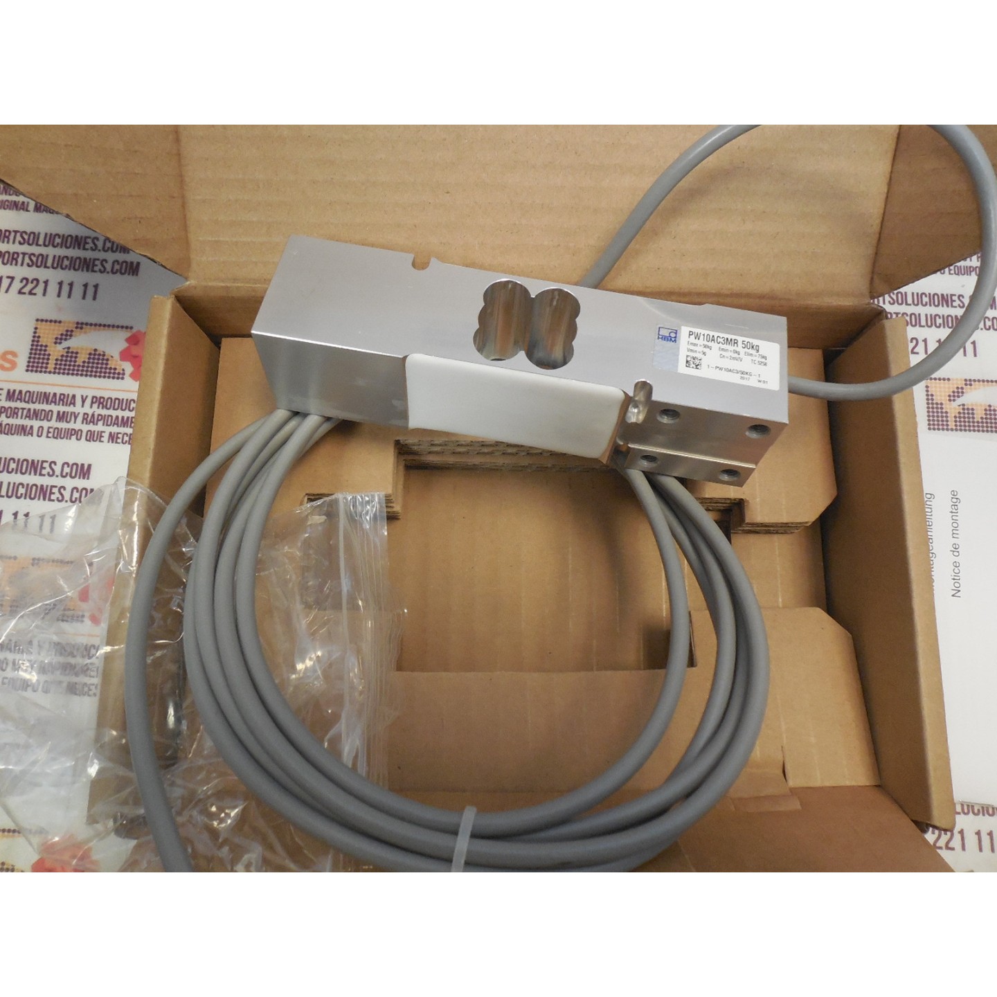 CELDA CARGA 50KG MARCA HBM 4 AGUJEROS