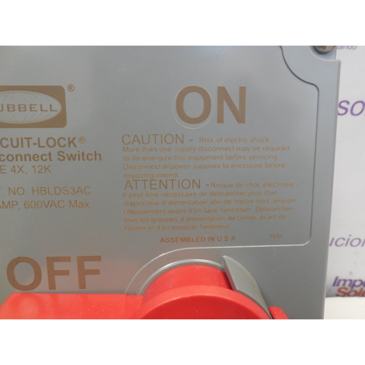 SECCIONADOR 30 AMP 600V