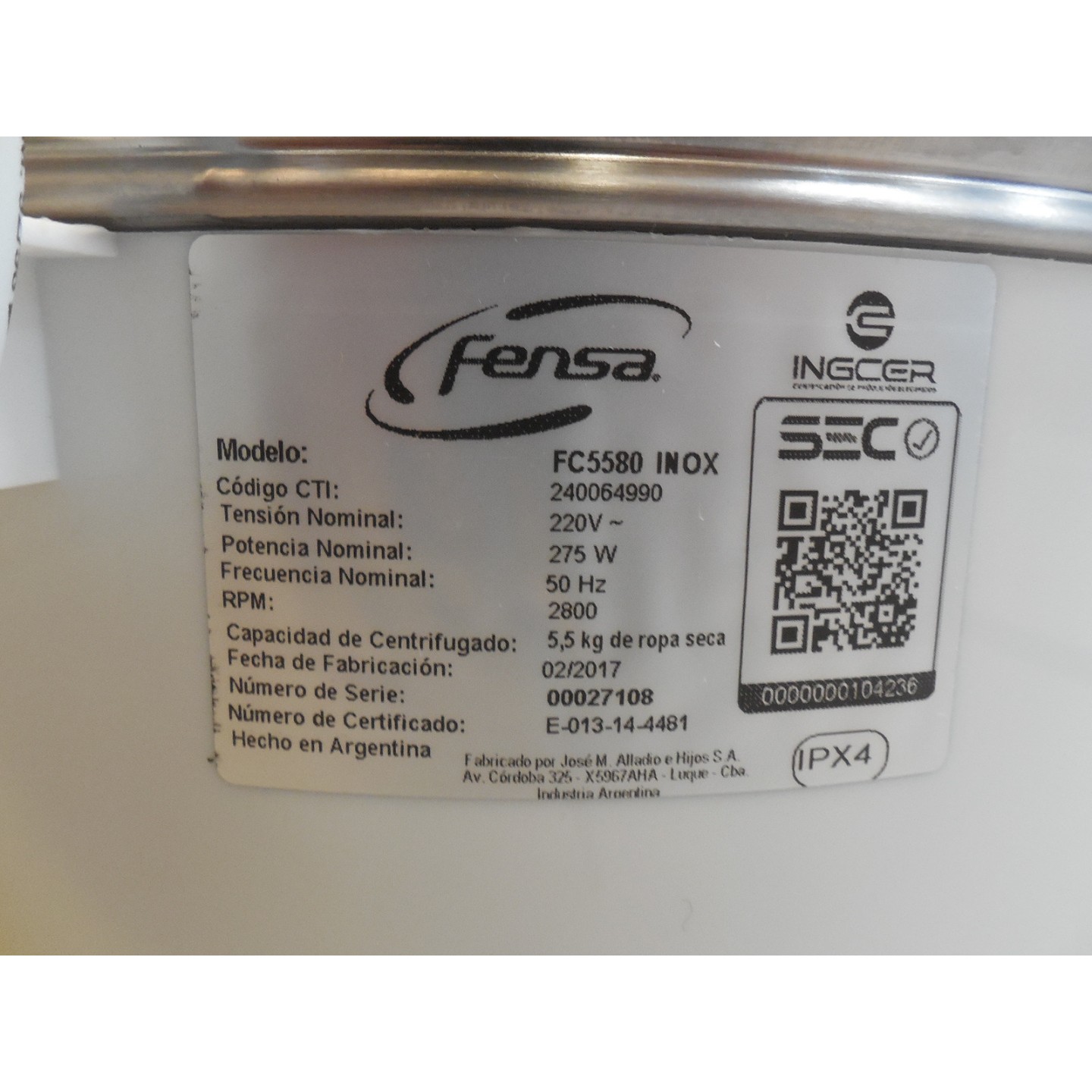 FENSA FC5580 IND. HOGAR ARTICULOS