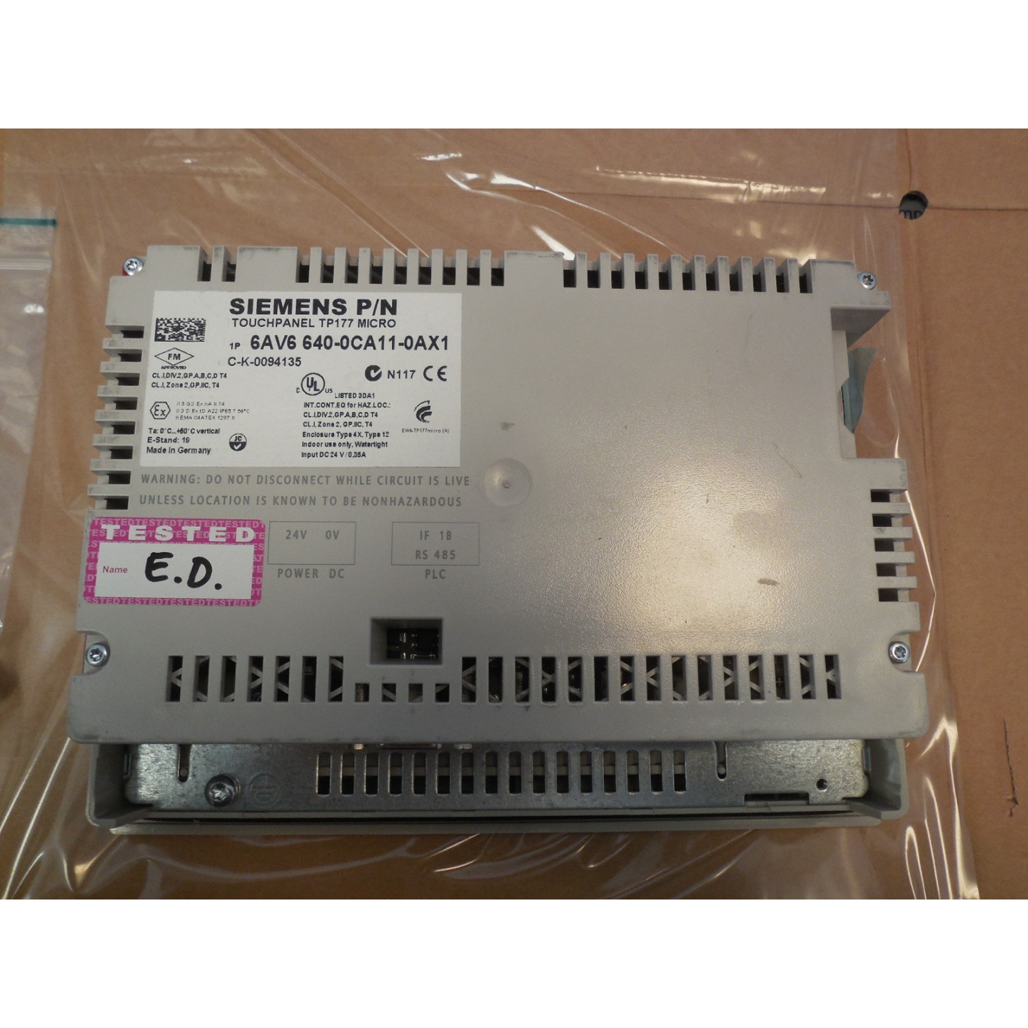 SIEMENS 6AV6 640-0CA11-0AX1 PANTALLAS