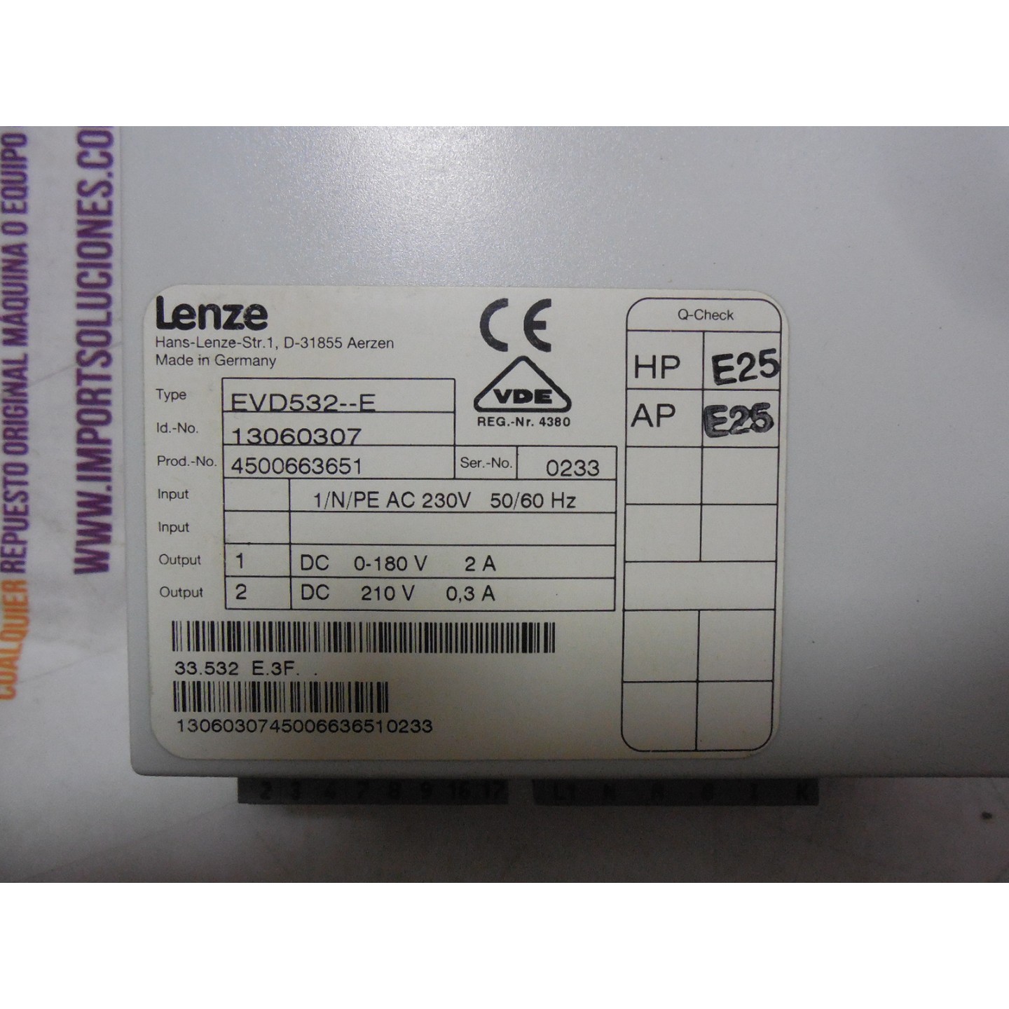 530 CONTROL DE VELOCIDAD LENZE