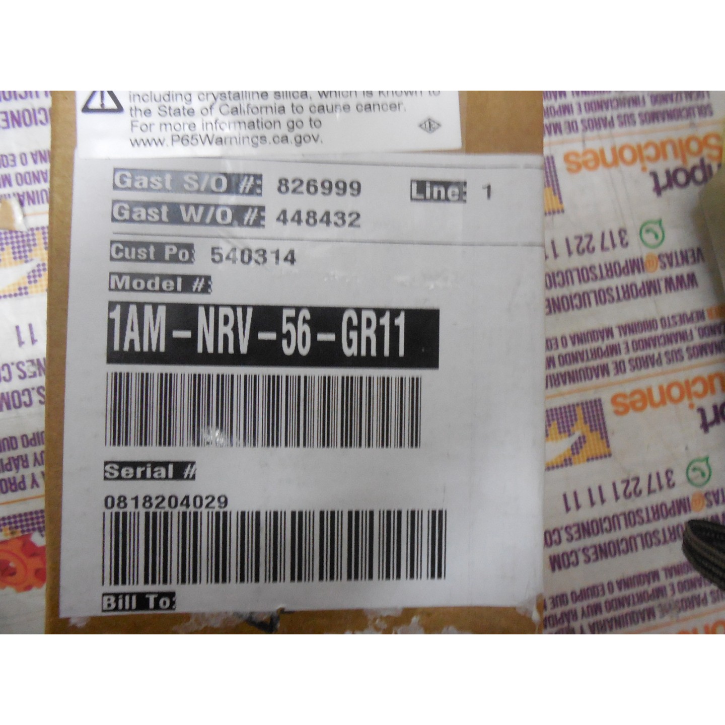 GAST 1AMNRV56GR11 MOTORES