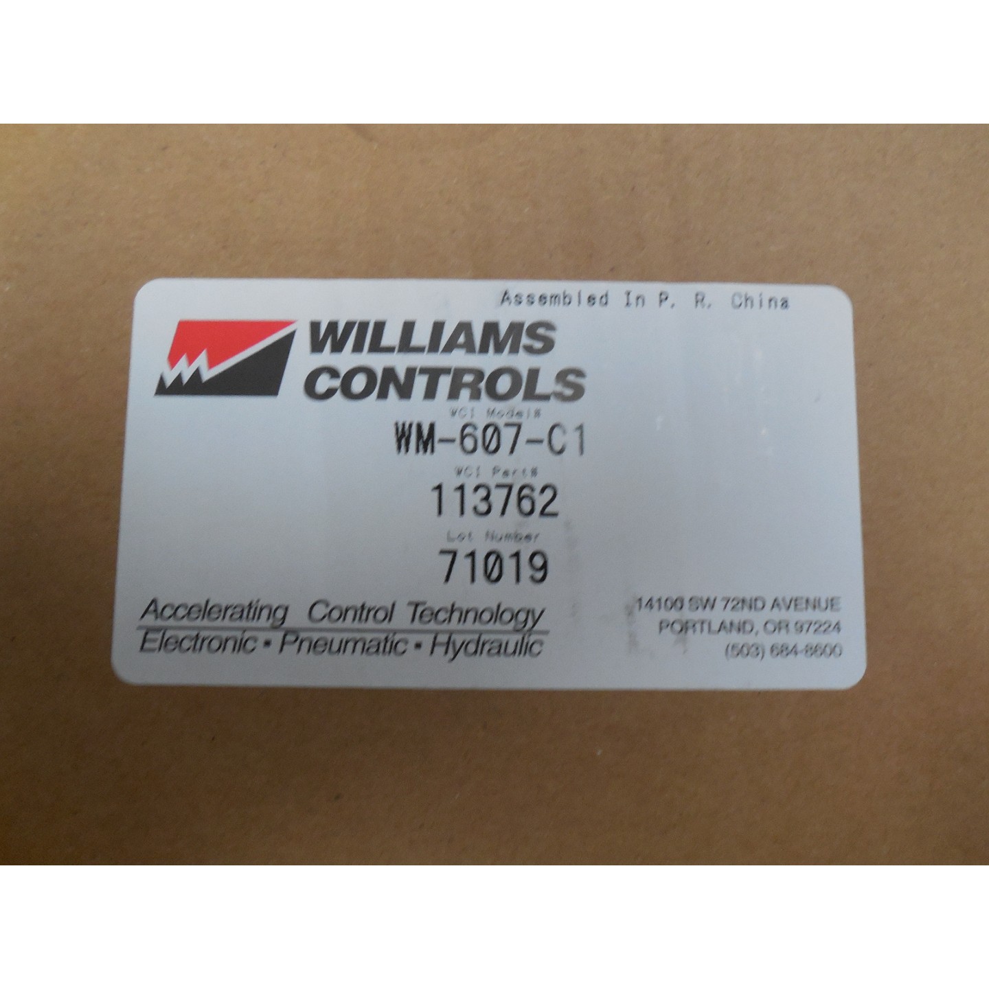 WILLIAM CONTROLS 113762B REGULADORES